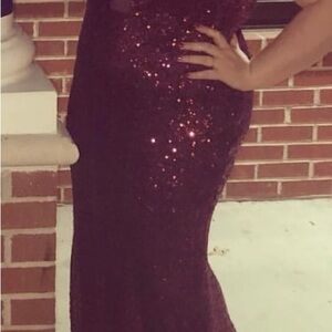 Elegant Red Sequin Gown
